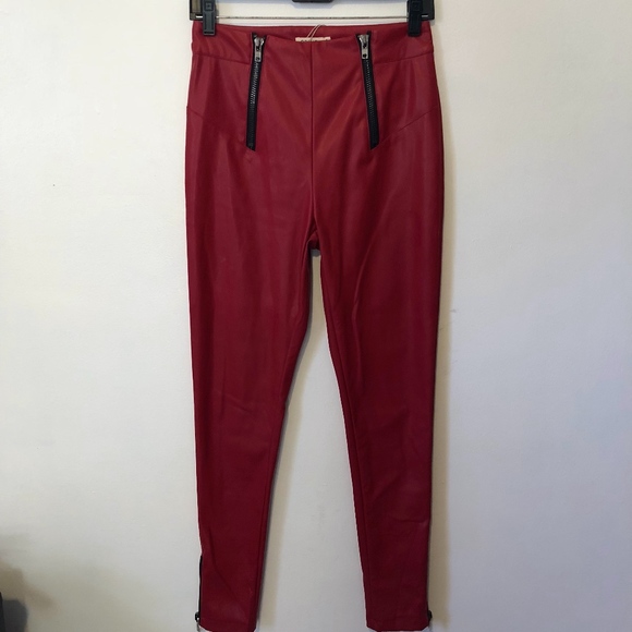 red leather pants forever 21